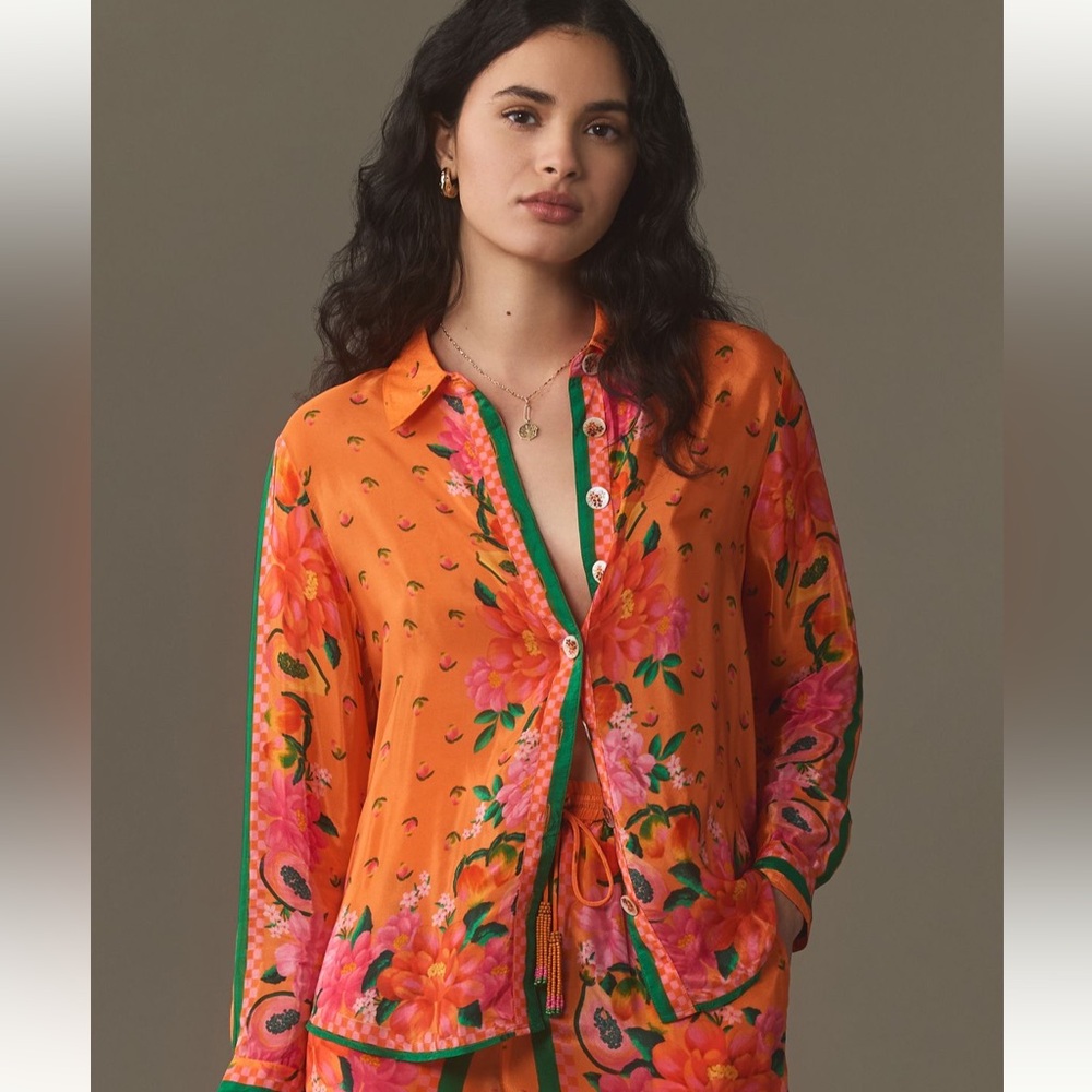 NWOT Farm Rio Fruit Garden Button Down Shirt